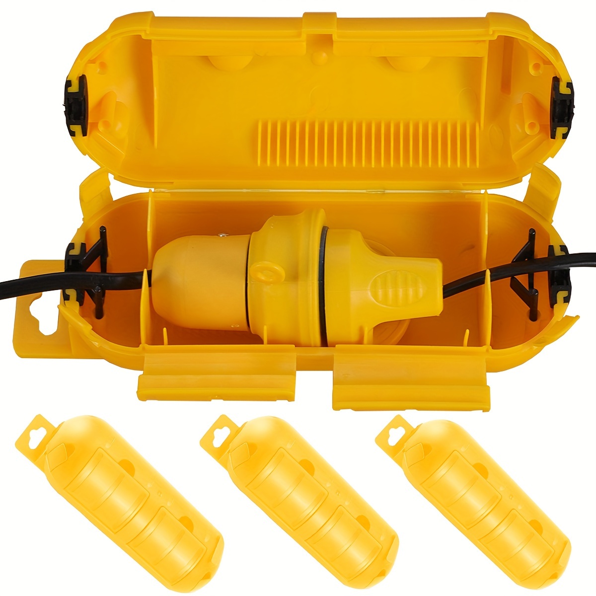 Cable Gland Waterproof - Verlängerungskabel-Schutzabdeckung in Gelb mit Wasserdichter Versiegelung,